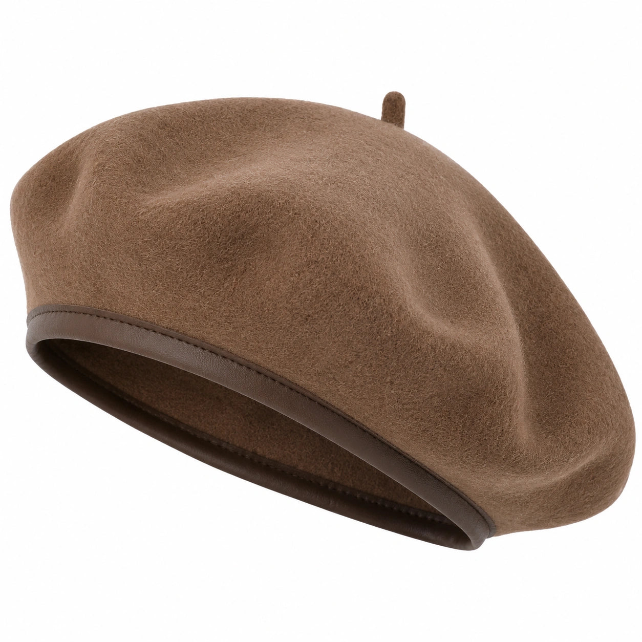 Basco Marrone con Rifiniture in Pelle
