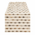 Runner da Tavolo con Pompon Beige e Marrone