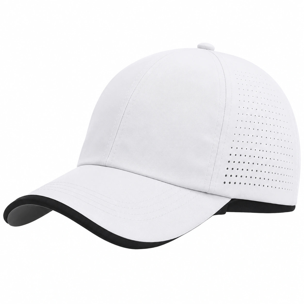 Cappello da Baseball Traspirante Bianco e Nero