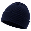Cappello Beanie a Costine Blu Scuro Unisex