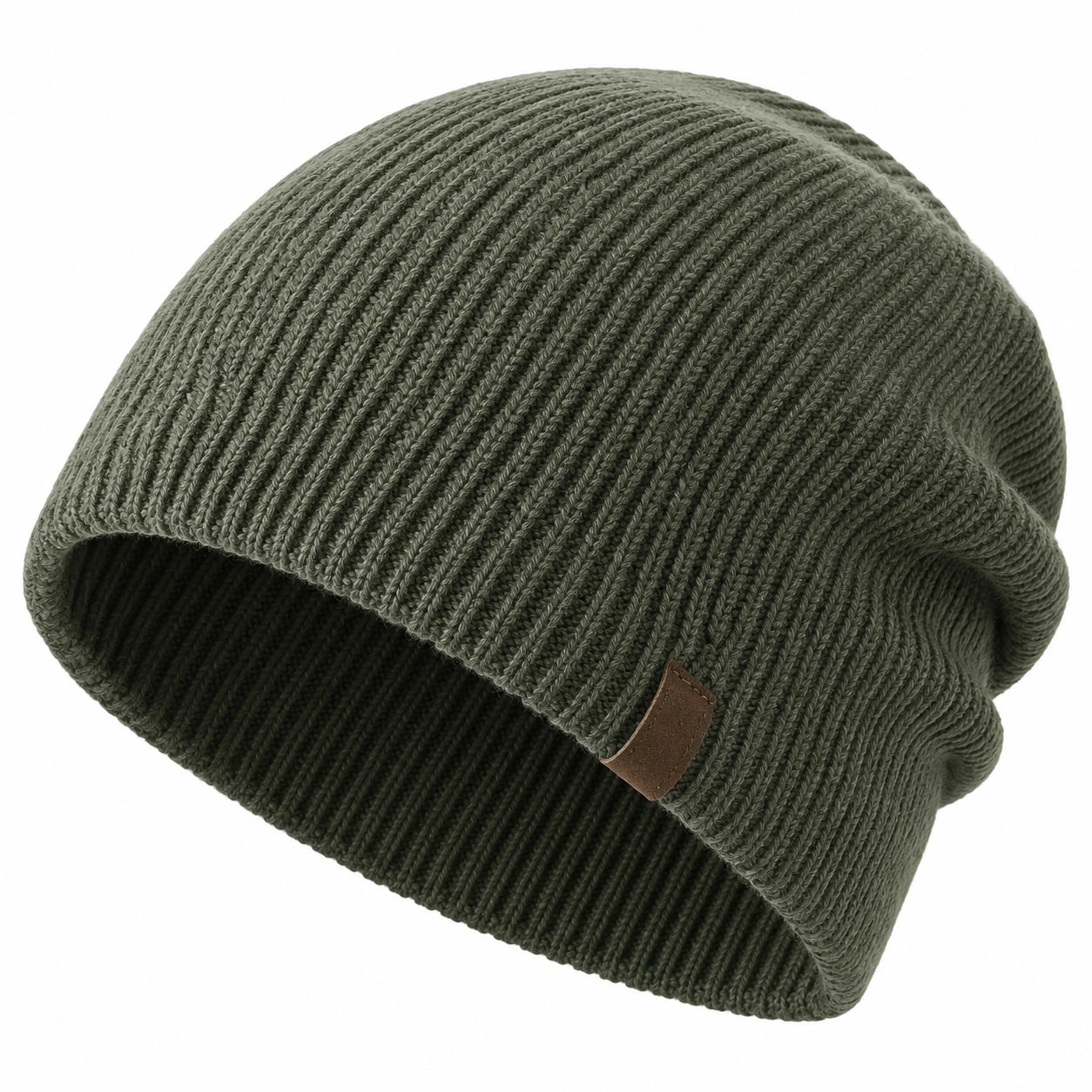 Berretto a Coste Unisex Verde Militare