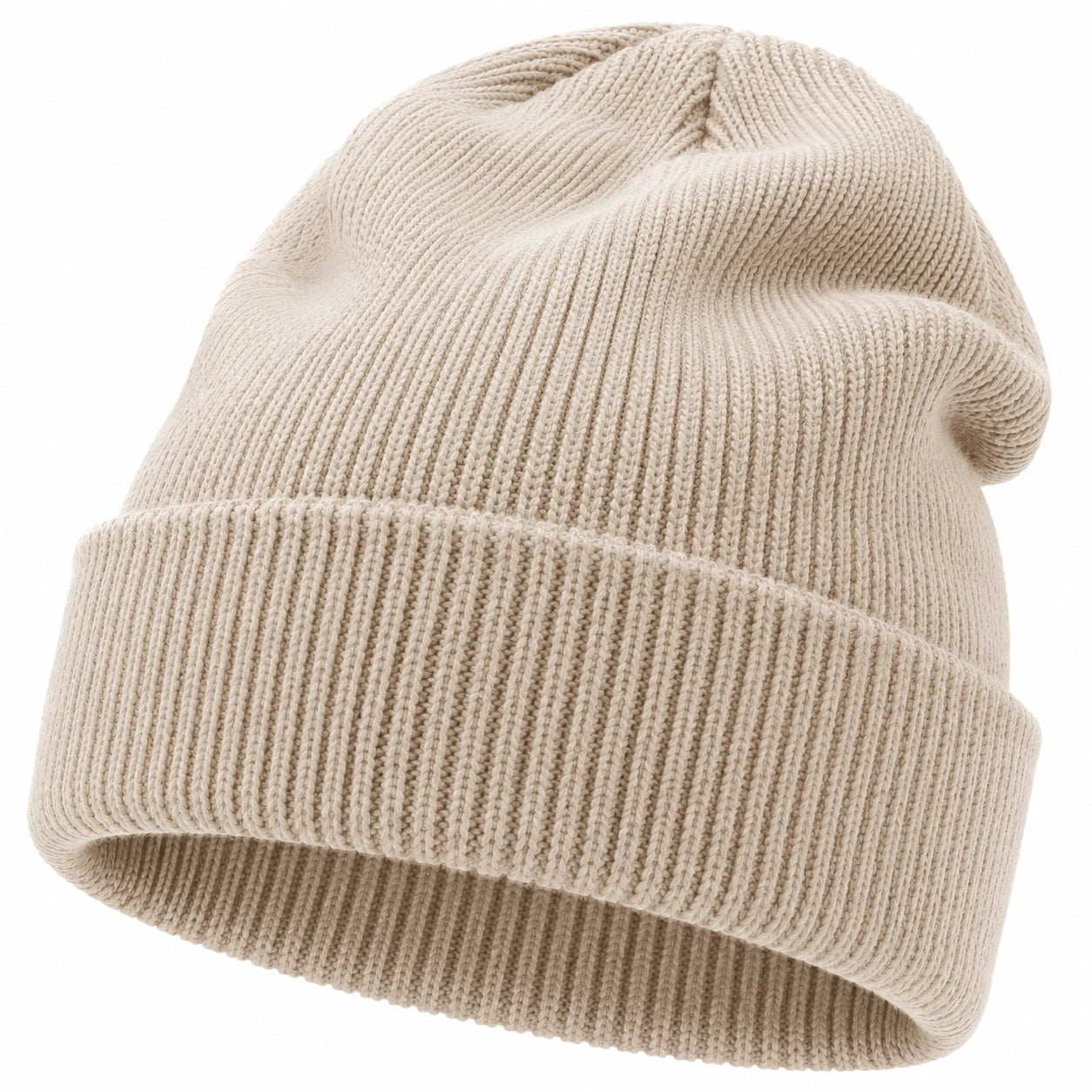 Berretto a Coste Beige Unisex