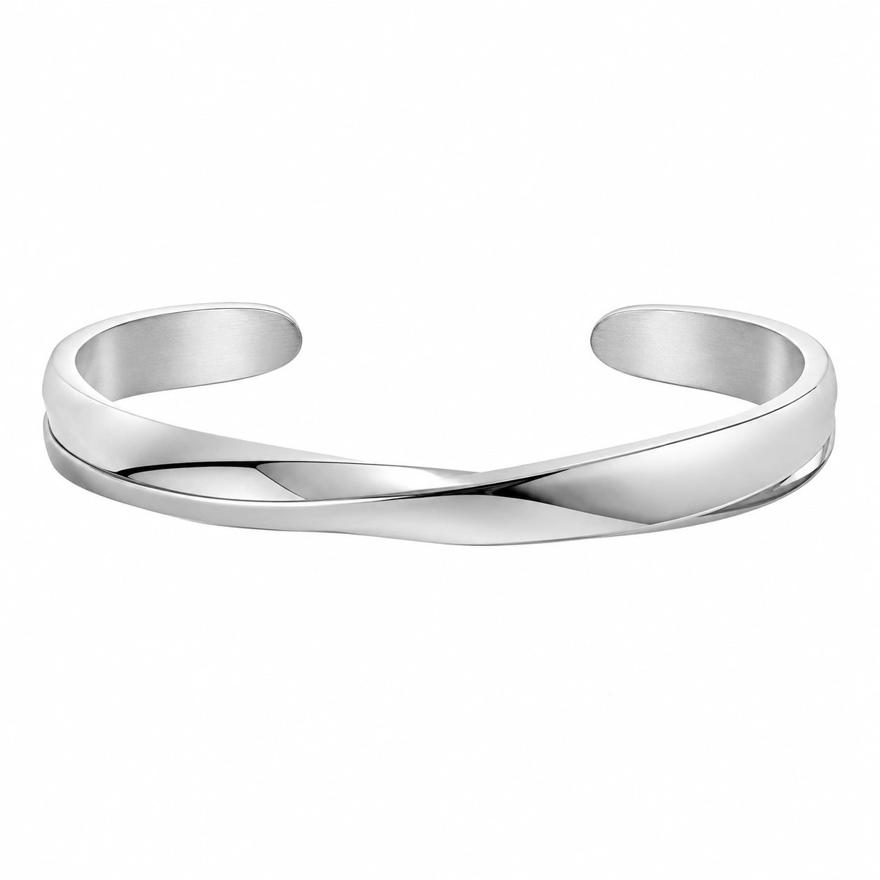 Bracciale rigido intrecciato elegante in argento