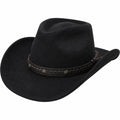 Cappello Cowboy Western Nero con Fascia Intrecciata Decorativa