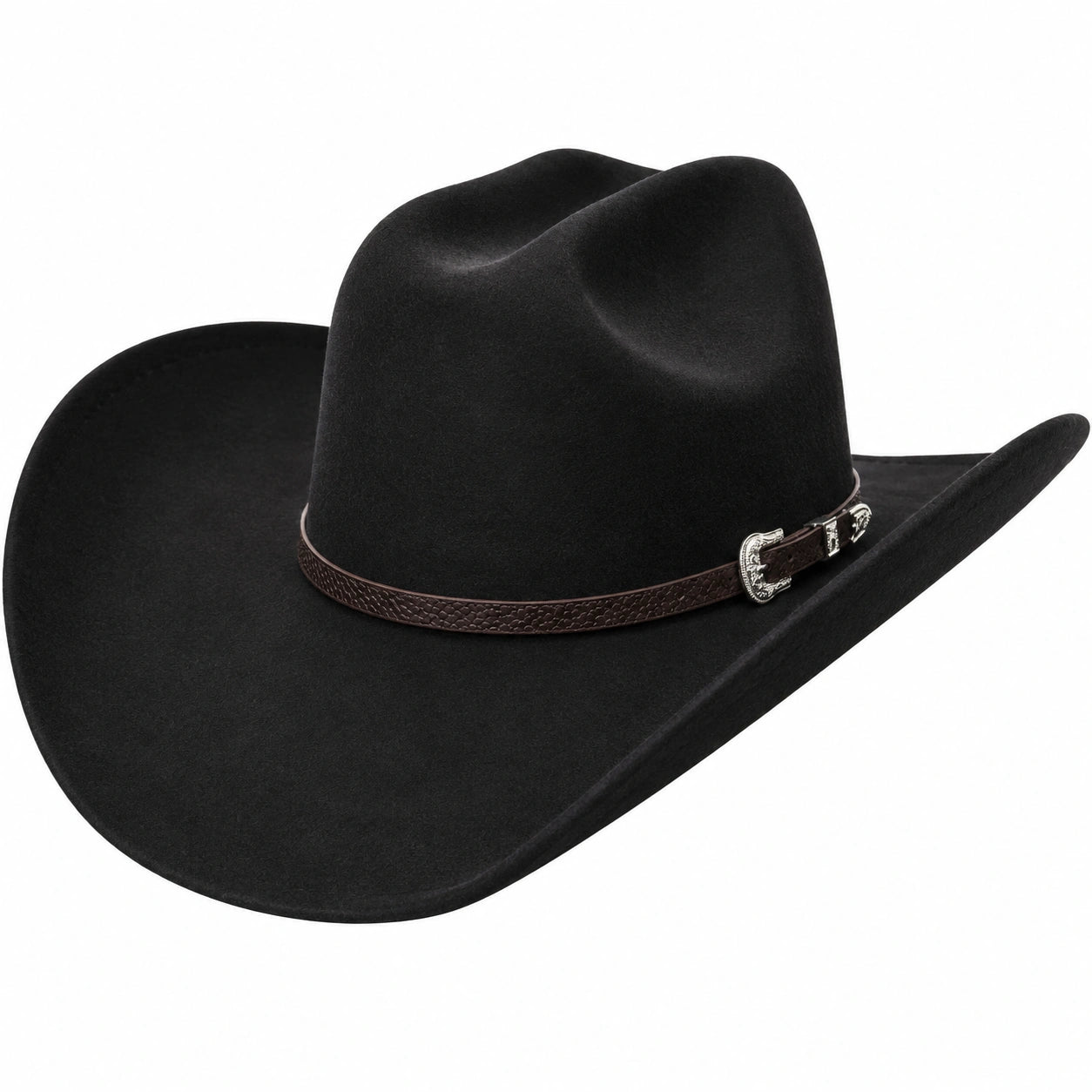 Cappello da Cowboy Nero con Cinturino Decorativo