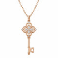 Collana a Chiave in Oro Rosa con Zirconi
