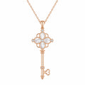 Collana con Ciondolo a Chiave in Oro Rosa e Perle