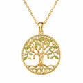 Collana Albero della Vita in Oro con Accenti Verdi